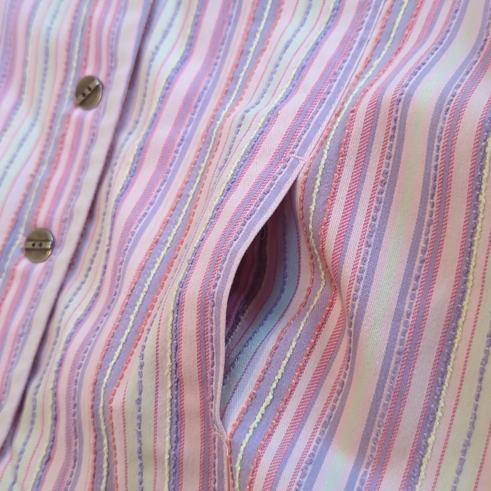 Christopher & Banks Pastel Striped Lightweight Jean Style Jacket. Medium